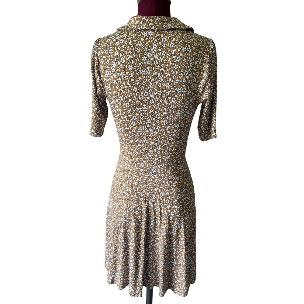 Boden Mini Dress Fixed Wrap Jersey Brioche Blooming Bud Floral size 2 - Picture 4 of 11